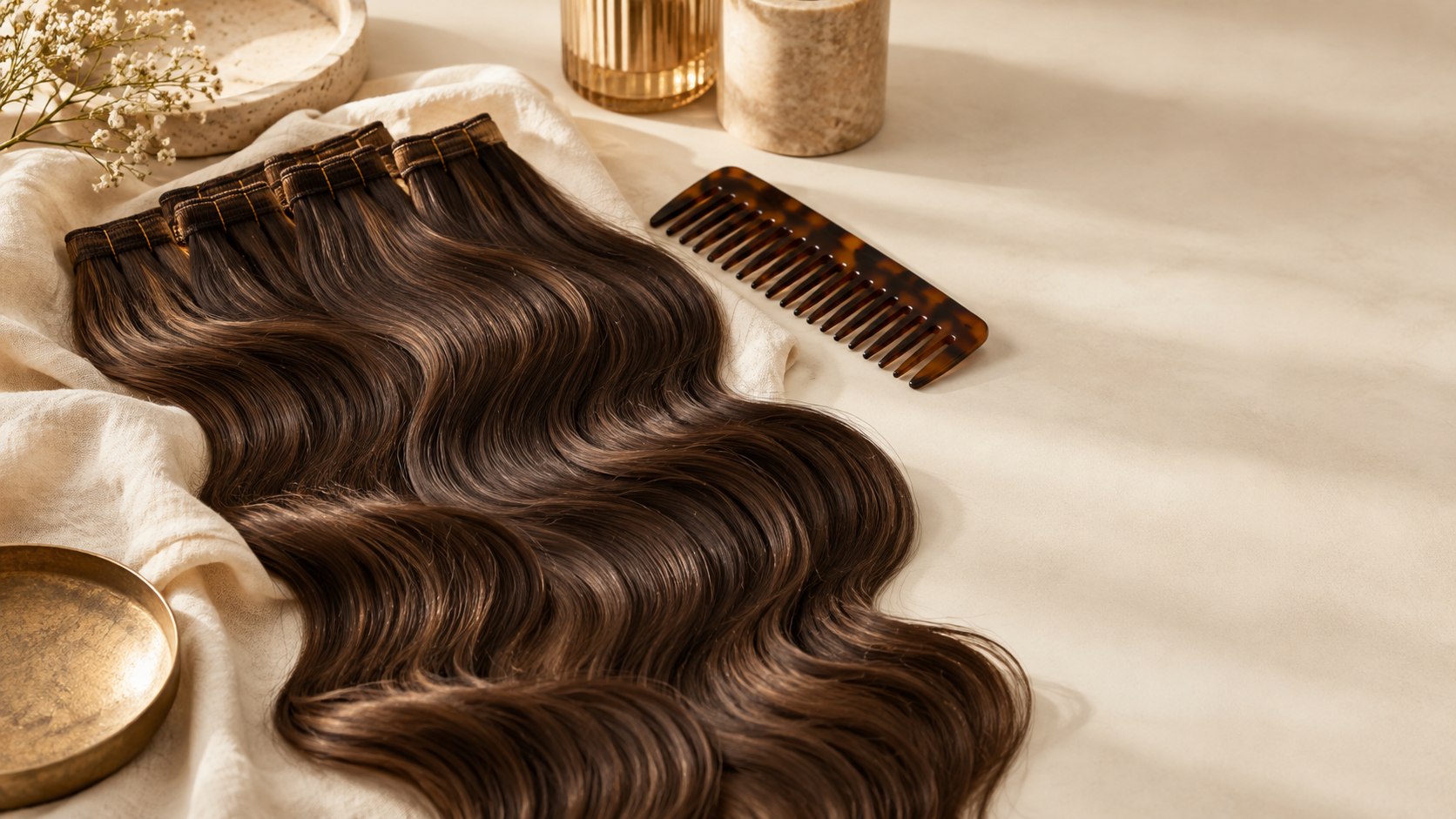 Premium hair extension wefts